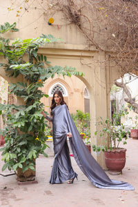 Graphite Glamour - Silk Saree