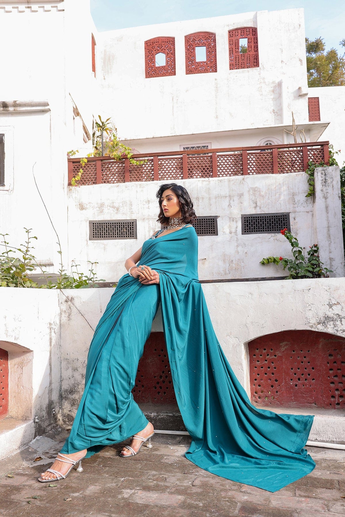 Pine Green Silk Saree