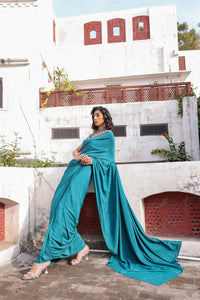 Pine Green Silk Saree