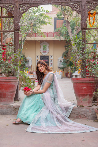 Pastel Whisper Gharara Set