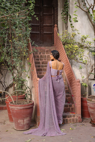 Liliac Luster - Traditional Outfit, Saree