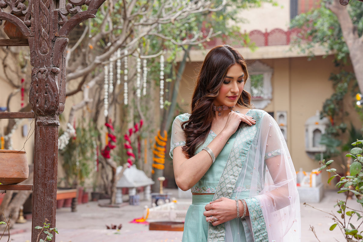 Pastel Whispert - Blouse & Dupatta